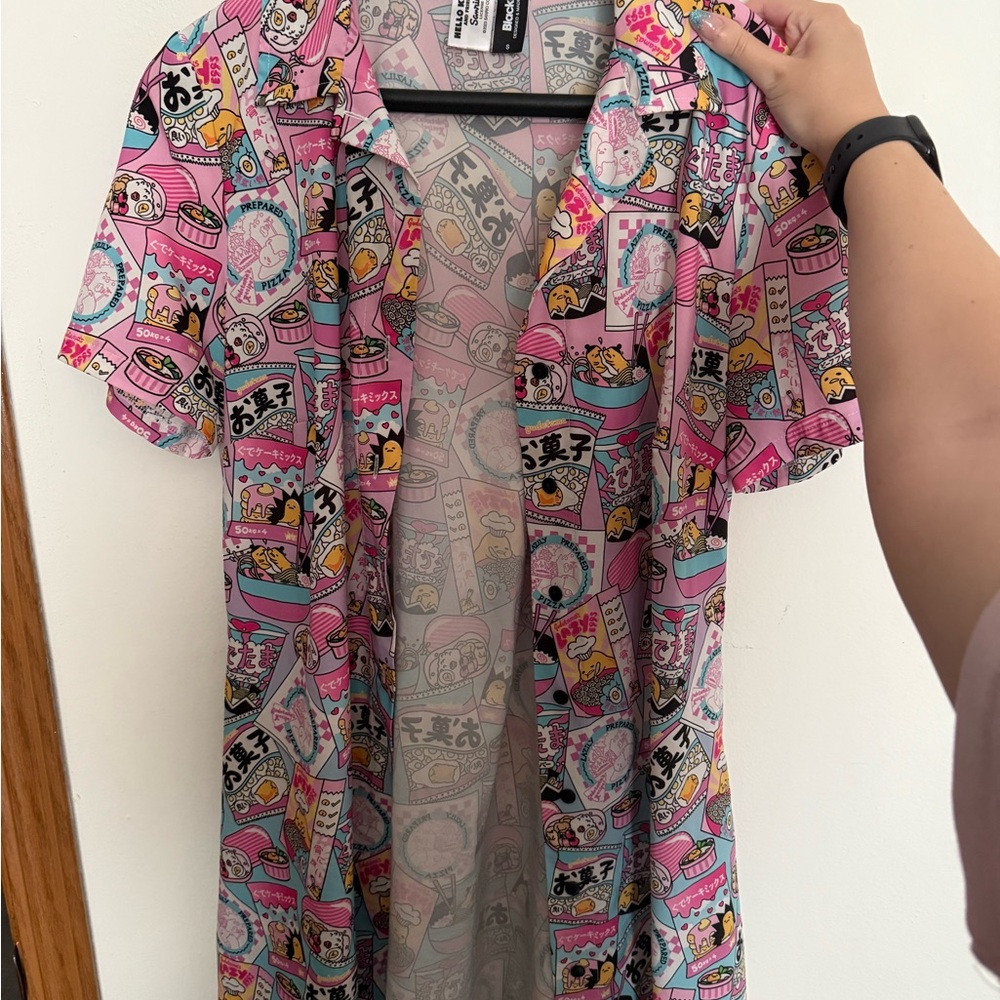 Blackmilk gudetama shirt dress